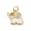 Brass Pave Cubic Zirconia with Enamel Pendants KK-U062-37G-02-1