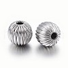 Tarnish Resistant 304 Stainless Steel Corrugated Beads STAS-P218-24-6mm-2