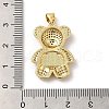 Rack Plating Brass Micro Pave Cubic Zirconia with Synthetic Opal Pendants KK-D088-37G-4