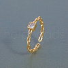 Mother's Day Rings Brass Micro Pave Clear Cubic Zirconia Cuff Rings XI8749-1