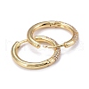 Brass Micro Pave Cubic Zirconia Huggie Hoop Earrings EJEW-K083-36G-B-2