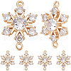Beebeecraft 10Pcs Brass Micro Pave Clear Cubic Zirconia Connector Charms ZIRC-BBC0002-86A-1