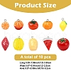 10Pcs 10 Styles Autumn Theme Resin Pendants FIND-YW0005-42-2