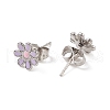 Mixed Color Bling Enamel Daisy Flower Stud Earrings EJEW-B009-18P-3