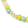 Faceted Round Electroplate Glass Beads Stretch Bracelets for Women BJEW-JB11625-02-3