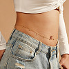 925 Sterling Silver Micro Pave Cubic Zirconia Charms Chain Belts AJEW-L098-001G-4