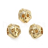 Brass Micro Pave Cubic Zirconia Europe Beads KK-Q006-48G-1