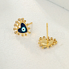 Fashionable Heart with Evil Eye Brass Stud Earrings TZ1681-2