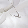 Stainless Steel Heart Pendant Necklaces for Women's Daily Wear OT7406-1-1