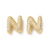 Rack Plating Brass Micro Pave Cubic Zirconia Slide Charms KK-C084-34G-N-1