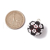 Glass Seed Beaded Football Pendants PALLOY-MZ00549-2