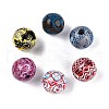 Bohemian Style Printed Schima Wood Beads WOOD-T032-31M-1