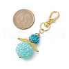 Angel Glass Seed Bead Pendant Decorations HJEW-MZ00088-03-3