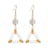 Handmade Glass Seed Beads Triangle Dangle Earrings EJEW-MZ00467-01-2