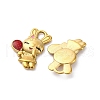 304 Stainless Steel Enamel Rabbit with Mirror Charms STAS-B085-34G-3