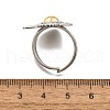 Gothic Style Brass Micro Pave Clear Cubic Zirconia Cuff Rings for Women RJEW-U051-02C-GP-5