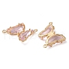 Brass Pave Faceted Glass Connector Charms X-FIND-Z020-04I-2