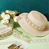 Polyester Rhombus Embroidery Lace Trim OCOR-WH0090-84B-4
