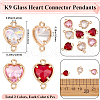 Beebeecraft 18Pcs 3 Colors K9 Glass Connector Charms FIND-BBC0002-31-2