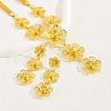 Flower Alloy Pendant Necklaces & Stud Dangle Earrings Sets FS-WGA210E-01-2