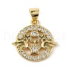 Brass Micro Pave Cubic Zirconia Pendants KK-M324-02B-G-1