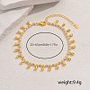Exquisite Brass & White Plastic Pearl Teardrop Tassel Anklets for Women's Daily Party XN1022-4