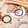 Olycraft 2Pcs 2 Style Natural Amethyst Beaded Stretch Bracelets Set BJEW-OC0001-12-5