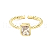 304 Stainless Steel Micro Pave Cubic Zirconia Cuff Rings for Women RJEW-U013-08G-2