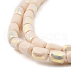 Frosted Imitation Jade Glass Beads Strands GLAA-P058-07B-12-3