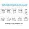 Unicraftale 18Pcs 9 Size 201 Stainless Steel Grooved Finger Ring Settings STAS-UN0049-69P-4