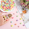 SOFPLATE 500Pcs AB Color Plated Opaque Acrylic Flower Beads SACR-SP0001-02-3