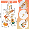 SUNNYCLUE 8Pcs Thanksgiving Day Alloy & Acrylic Pendant Decorations HJEW-SC0001-76D-2