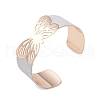 Butterfly Alloy Open Cuff Bangles for Women BJEW-L686-01B-1