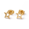 304 Stainless Steel Tiny Hollow Out Star Stud Earrings for Women STAS-A065-01G-1