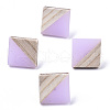 Opaque Resin & Wood Stud Earrings EJEW-N017-005A-B04-1