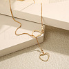 Double Hollow Heart Alloy Lariat Necklaces for Women FS-WG9B5F3-02-4