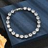 Brass Micro Pave Clear Cubic Zirconia Bracelets BJEW-D333-01P-1