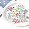 UV Plating Rainbow Iridescent Transparent Acrylic Beads OACR-H038-56-1