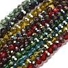 Electroplate Glass Faceted Rondelle Beads Strands EGLA-D020-4x3mm-M-1