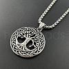 Tree of Life Hollow Tree of Life Pendant Stainless Steel Punk Necklace Jewelry HL3986-1