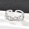 Star 925 Sterling Silver Cubic Zirconia Rings for Women RJEW-S631-01P-1