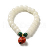 Round Natural White Jade Stretch Bracelets BJEW-B080-34D-1