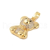 Brass Micro Pave Cubic Zirconia Pendants KK-E111-44D-G-2