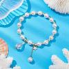 8mm Round Shell Pearl Beaded Stretch Bracelets BJEW-JB10616-2