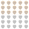 SUPERFINDINGS 40Pcs 2 Colors Alloy Rhinestone Pendants FIND-FH0008-95-1