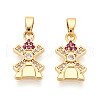 Brass Micro Pave Cubic Zirconia Pendants KK-N257-69G-1