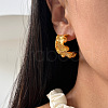 Stainless Steel C-Shaped Stud Earrings JN8832-1-1