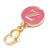 26Pcs 26 Styles Flat Round with Letter A`Z Alloy Enamel Pendant Decoration HJEW-JM02404-5