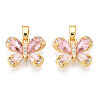 Brass Micro Pave Cubic Zirconia Charms KK-N254-229G-1