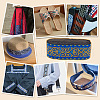 7M Ethnic Style Polyester Jacquard Flower Ribbon OCOR-WH0086-70-6